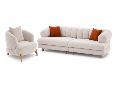 Sofagarnitur 3+1 Sitzer Luxuriöses Elegantes Wohnzimmer Set 2tlg