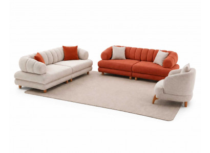 Bequemes Polstermöbel-Set 3+3+1 Sitzer für das Wohnzimmer